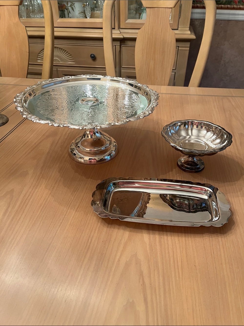 Vintage Rectangle Silver plated trinket Tray